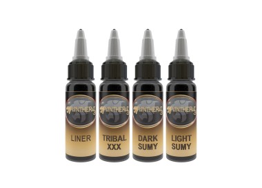 Set PANTHERA Gold Liner - Tribal XXX - Dark Sumy - Light Sumy - 4x 30ml - Colori Tattoo REACH panthera