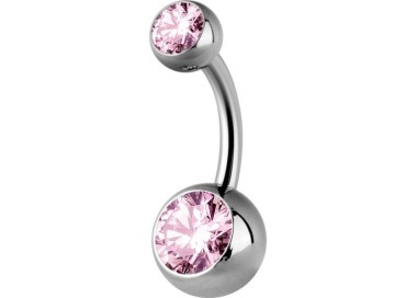 Titanium Double Jewelled Internal Banana