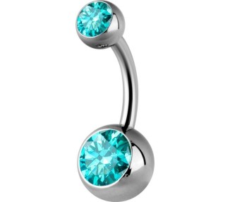 Titanium Double Jewelled Internal Banana
