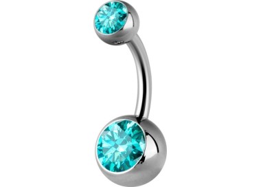 Titanium Double Jewelled Internal Banana