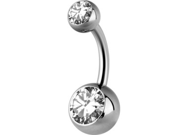 Titanium Double Jewelled Internal Banana
