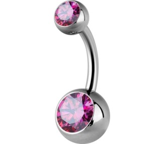 Titanium Double Jewelled Internal Banana