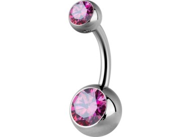 Titanium Double Jewelled Internal Banana