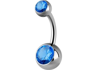 Titanium Double Jewelled Internal Banana