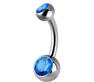 Titanium Double Jewelled Internal Banana