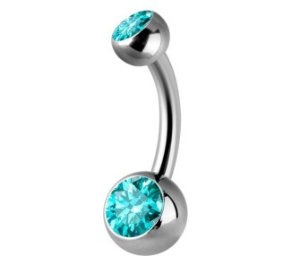 Titanium Double Jewelled Internal Banana