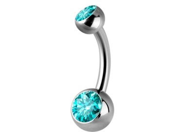 Titanium Double Jewelled Internal Banana