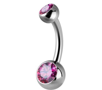 Titanium Double Jewelled Internal Banana