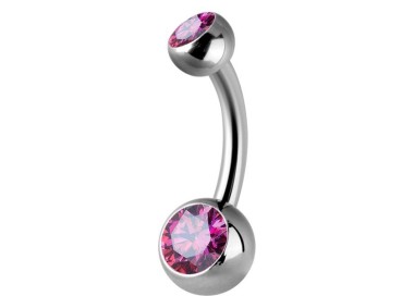 Titanium Double Jewelled Internal Banana