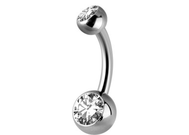 Titanium Double Jewelled Internal Banana