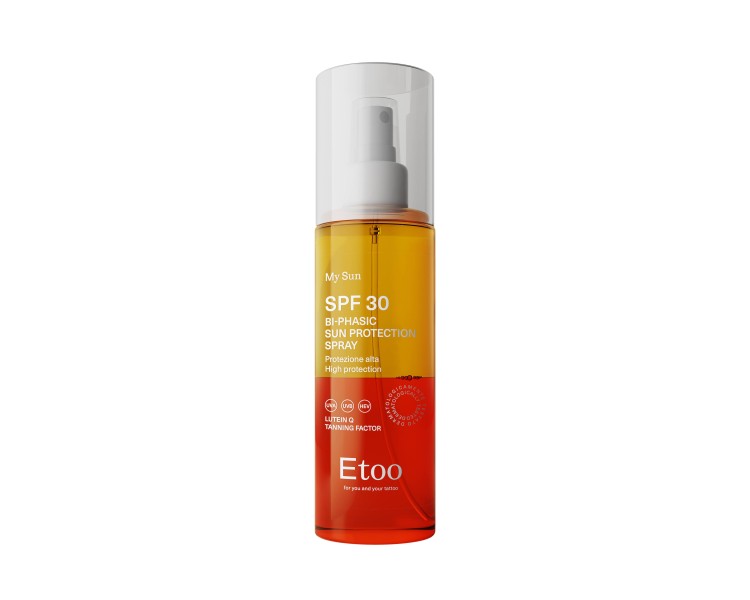 SPF 30 BIPHASIC SUN PROTECTION SPRAY Etoo - Spray Bifasico Protezione Alta - 200ml etoo SPF 30 BIPHASIC SUN PROTECTION SPRAY Etoo - Spray Bifasico Protezione Alta - 200ml etoo