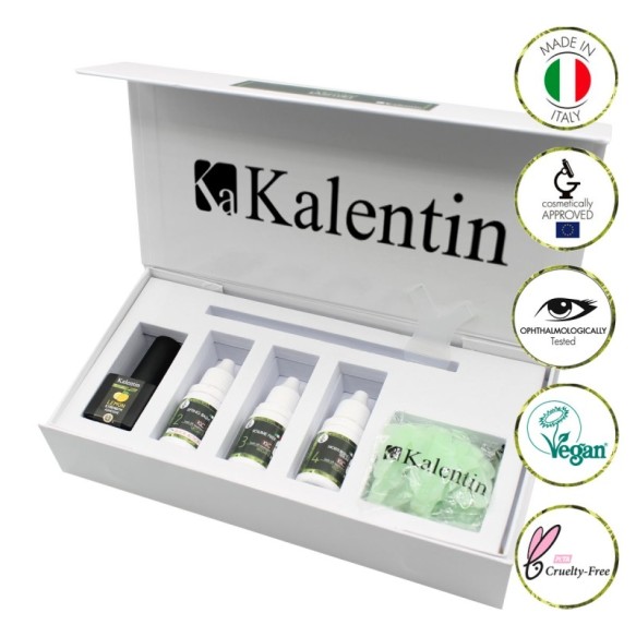 SET VEGANO di Prodotti per Laminazione Ciglia KALENTIN - 25 applicazioni