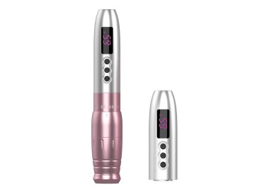 EZ Lola Air Pro - Silver Pink - Corsa Regolabile (2.0 - 3.3 mm) - Dermografo Wireless PMU Pen ez tattoo