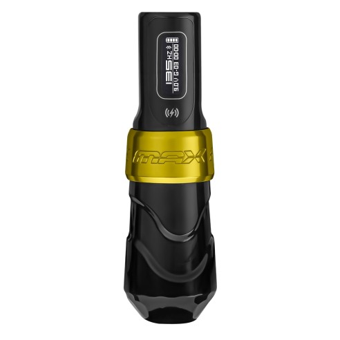 FK Irons Flux Max - Corsa a Scelta 3,2 / 4,0 / 4,5 mm - Macchinetta Wireless Tattoo Pen - Gold Stealth
