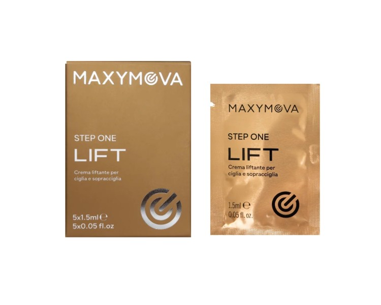 Step 1 LIFT - Crema Liftante per Ciglia e Sopracciglia MAXYMOVA in Bustine - 1.5ml x 5pz. maxymova Step 1 LIFT - Crema Liftante per Ciglia e Sopracciglia MAXYMOVA in Bustine - 1.5ml x 5pz. maxymova