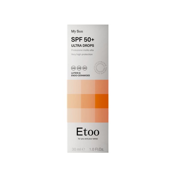 Etoo ULTRA DROPS SPF 50+ - Gocce Solari per Pelle Tatuata - 30 ml