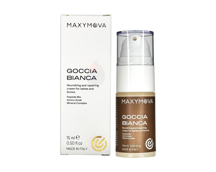 GOCCIA Bianca - Crema Nutriente e Riparatrice per Laminazione Ciglia e Sopracciglia MAXYMOVA - 15ml maxymova GOCCIA Bianca - Crema Nutriente e Riparatrice per Laminazione Ciglia e Sopracciglia MAXYMOVA - 15ml maxymova