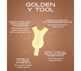 GOLDEN Y Tool per Laminazione Ciglia - Pettini e Righello MAXYMOVA maxymova