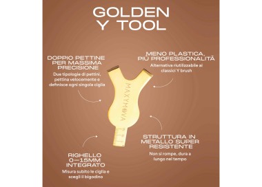 GOLDEN Y Tool per Laminazione Ciglia - Pettini e Righello MAXYMOVA maxymova