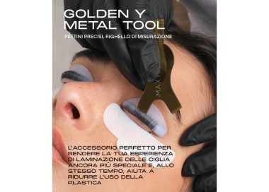 GOLDEN Y Tool per Laminazione Ciglia - Pettini e Righello MAXYMOVA maxymova