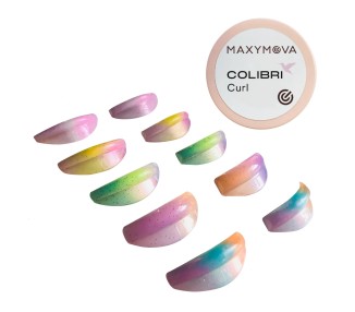 BIGODINI COLIBRI' CURL per Laminazione Ciglia MAXYMOVA - Semitrasparenti Colorati - 5 paia maxymova