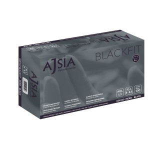 Guanti in Nitrile Neri Certificati CE - Senza Polvere - BLACKFIT - 100pz. ajsia