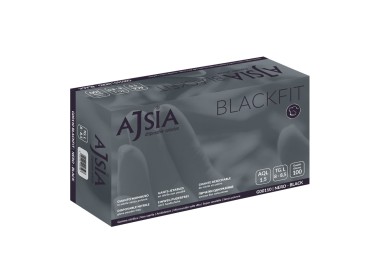 Guanti in Nitrile Neri Certificati CE - Senza Polvere - BLACKFIT - 100pz. ajsia