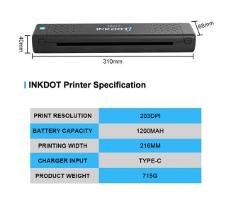 Stampante Termica per Stencil - Emalla INKDOT Wireless Thermal Printer emalla