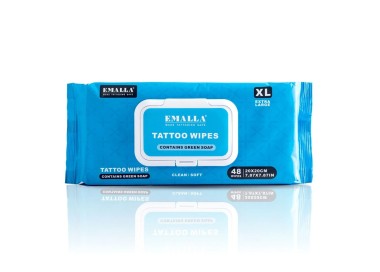 EMALLA Green Soap Wipes - 20x20cm - Tattoo Wipes w/ Green Soap - 48pz. emalla