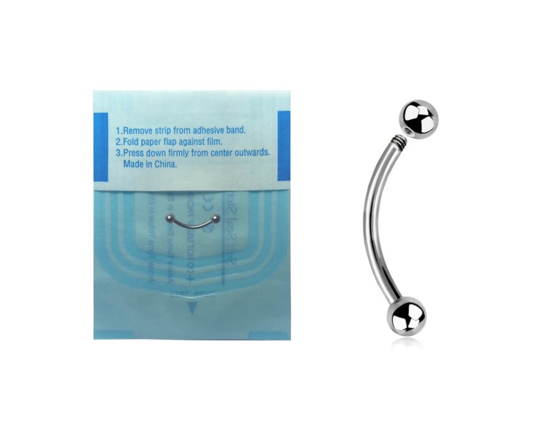 TT STERILE CURVED EYEBROW BARBELLS sfere 3mm TT STERILE CURVED EYEBROW BARBELLS sfere 3mm