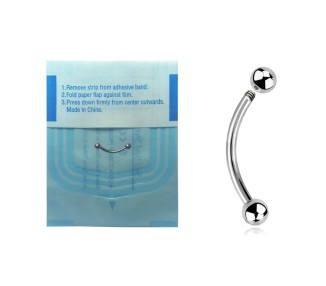 SS STERILE CURVED EYEBROW BARBELLS sfere 3mm