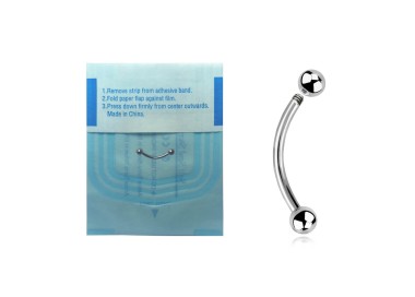 SS STERILE CURVED EYEBROW BARBELLS sfere 3mm