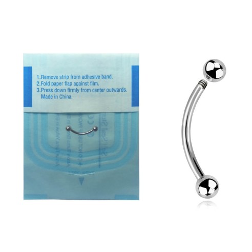 Banana Sopracciglio STERILE in Acciaio Inox 316L con Palline