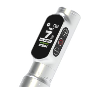 Kwadron MICROMASTER - Corsa Regolabile (2.0 - 3.5 mm) - Dermografo Wireless PMU Pen - Argento kwadron