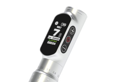 Kwadron MICROMASTER - Corsa Regolabile (2.0 - 3.5 mm) - Dermografo Wireless PMU Pen - Argento kwadron