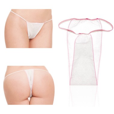 Tanga Donna Monouso in TNT Bianco - 100 pz