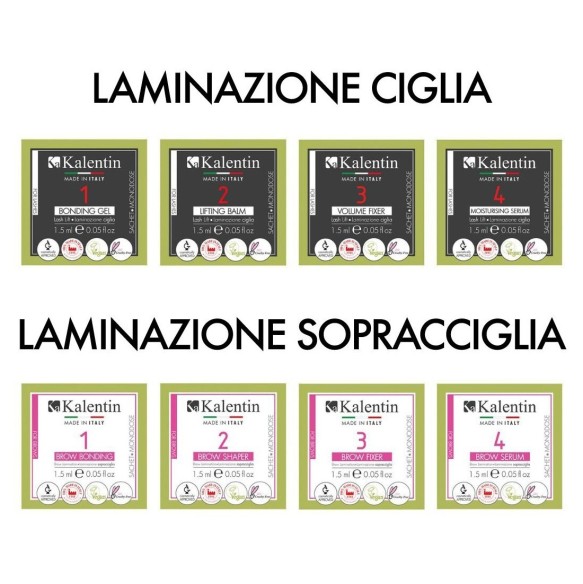 TESTER PACK Laminazione Ciglia e Sopracciglia KALENTIN - 12 monodosi