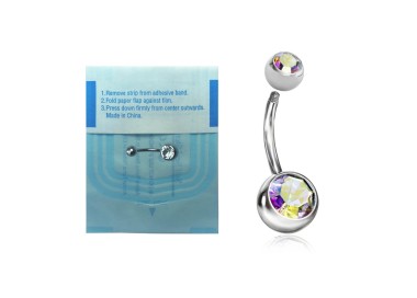 SS STERILE DOUBLE JEWEL NAVEL BANANABELL sfere 5+8mm