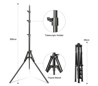 Lampada LED con Doppio Braccio - con Supporto Smartphone e Treppiede - Luce Calda Neutra Fredda