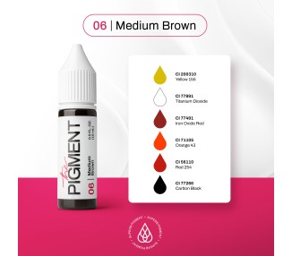 06 MEDIUM BROWN - The Pigment - 15ml - Pigmento PMU REACH the pigment
