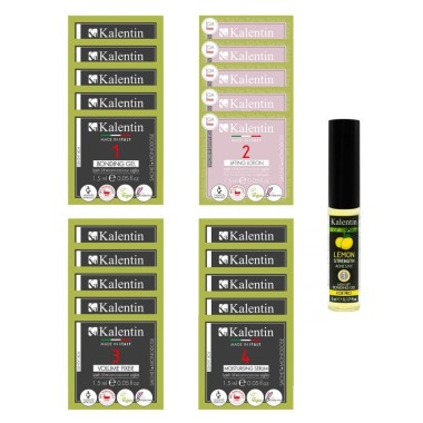 Una Lash Coreana KALENTIN - 20 bustine monodose Laminazione Ciglia (5 applicazioni) + Lemon