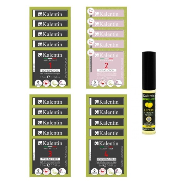 Una Lash Coreana KALENTIN - 20 bustine monodose Laminazione Ciglia (5 applicazioni) + Lemon