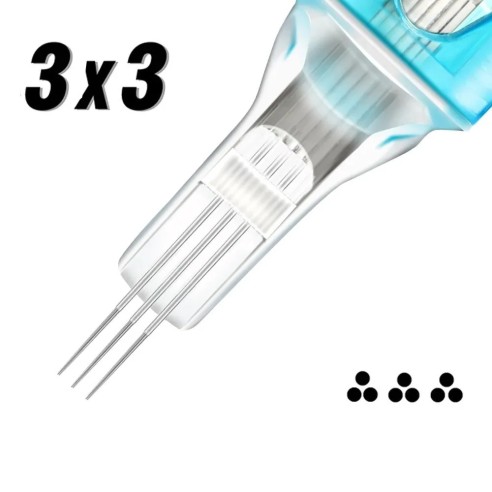 03x3 Stipple Shader 0,30 mm Long Taper - Cartucce Aghi Tattoo JCONLY VETAR - 20 pz