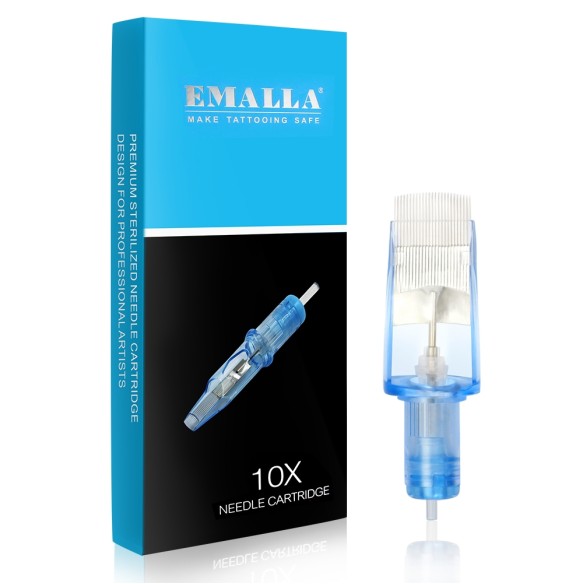 45 MG (Magnum) 0,35 mm Long Taper - Cartucce Aghi Tattoo Emalla Eliot Super Magnum - 10 pz