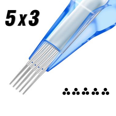 5x03 RL (Stipple Shader) 0,30 mm Long Taper - Cartucce Aghi Tattoo Emalla Eliot - 20 pz