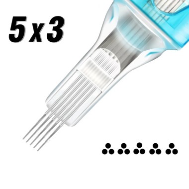 03x5 Stipple Shader 0,30 mm Long Taper - Cartucce Aghi Tattoo JCONLY VETAR - 20 pz