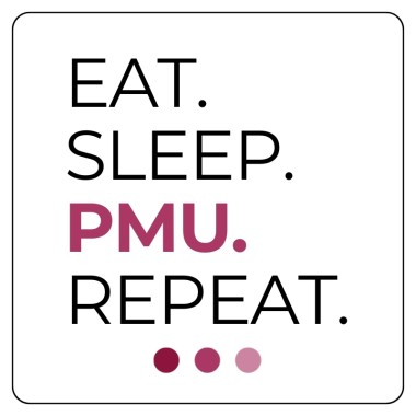 Adesivo EAT. SLEEP. PMU. REPEAT. MakeUp Supply - 7x7 cm