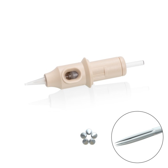 MATERIALE SCADUTO - Utilizzare Solo per Esercitazione | 05 RL (Round Liner) 0,25mm - Long Taper - Cartucce Biotek Universali - Aghi PMU - 20pz