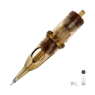 07 RL (Round Liner) Long Taper - Cartucce Aghi Tattoo Kwadron - 20 pz