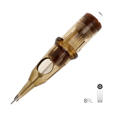 08 RL (Round Liner) Long Taper - Cartucce Aghi Tattoo Kwadron - 20 pz